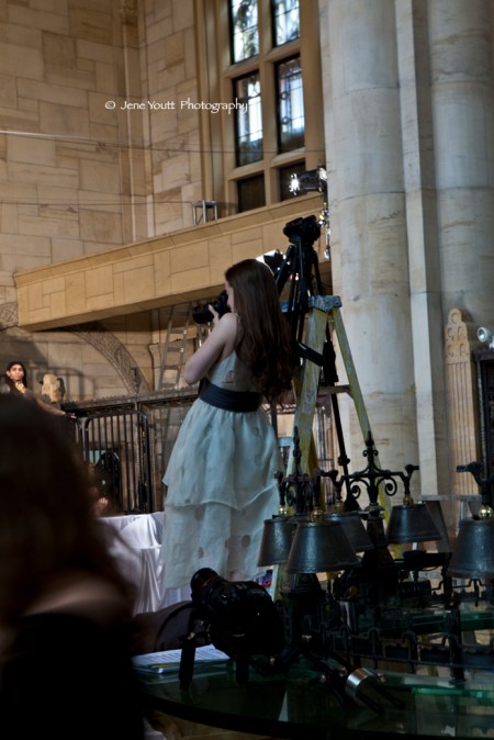 sarah small taking a picture of her 'Tableau Vivant'