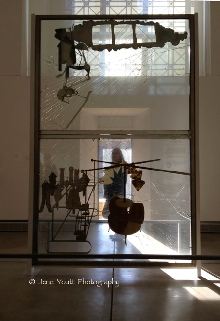 Large glass w the bride stripped bare by her bachelors