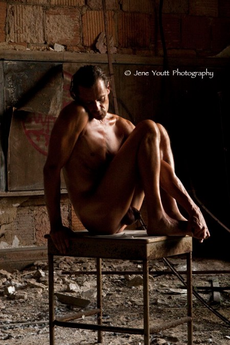 nude male on child's desk